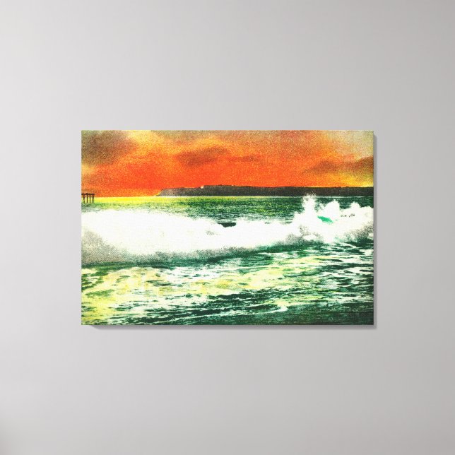 View of Point Loma at SunsetCoronado, CA Canvastryck (Framsida)