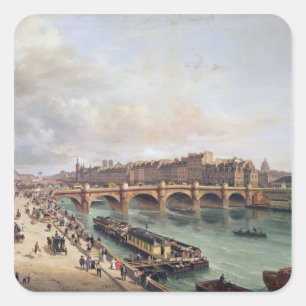 View of Pont Neuf, 1832 Fyrkantigt Klistermärke