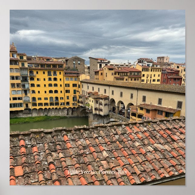 View of Ponte Vecchio, Florence Italien Poster (Framsidan)