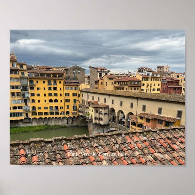 View of Ponte Vecchio, Florence Italien Poster (Framsidan)