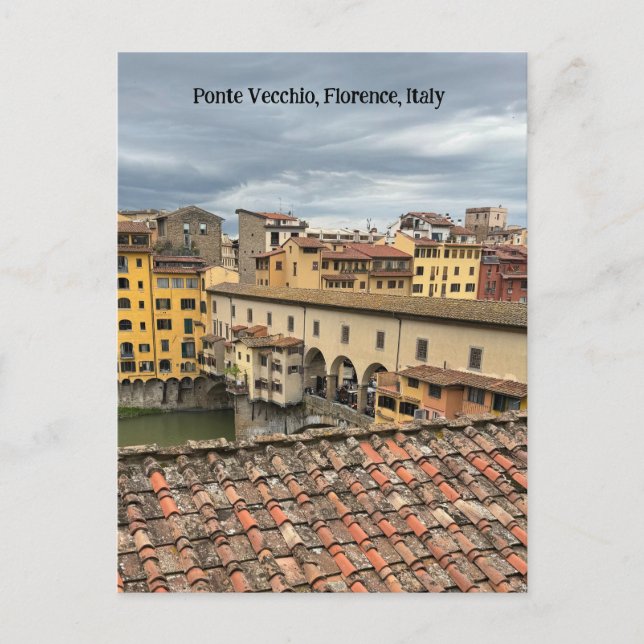 View of Ponte Vecchio, Florens Italien Vykort (Framsida)