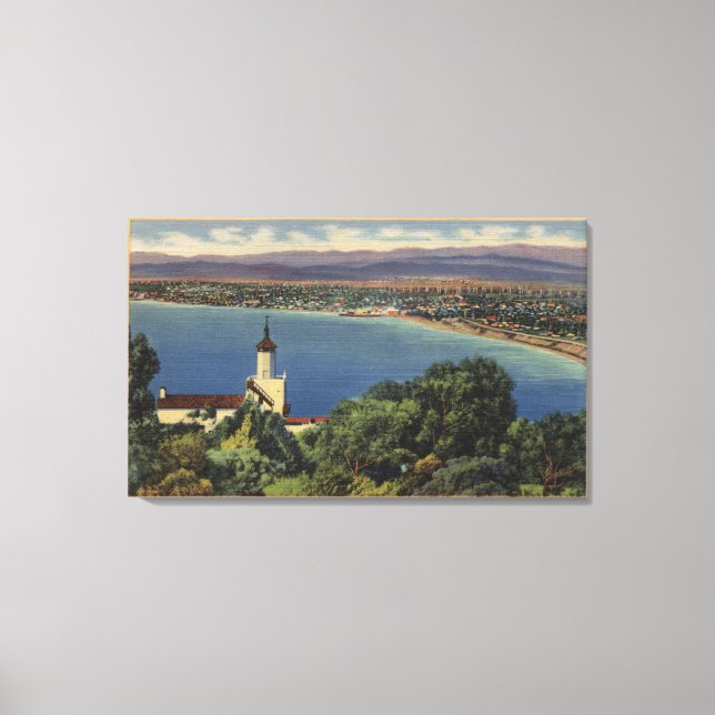 View of Redondo & Hermosa Beacher, Kalifornien Canvastryck (Framsida)