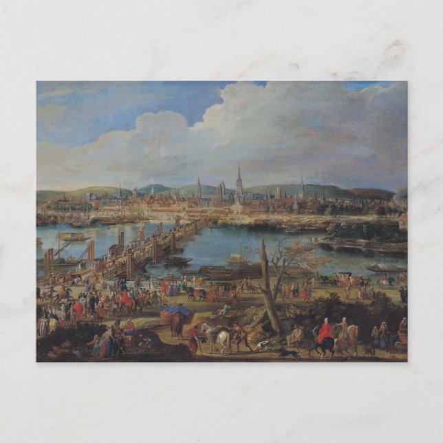 View of Rouen from Saint-Sever, 1715-20 Vykort (Framsida)