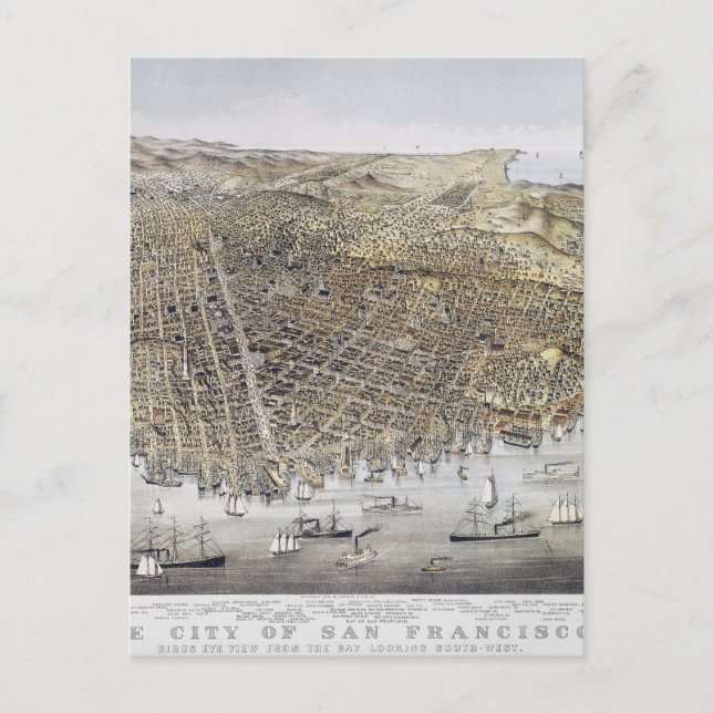 View of San Francisco, 1878 Vykort (Framsida)