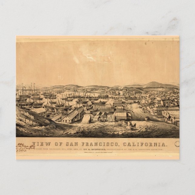 View of San Francisco, California (1850) Vykort (Framsida)