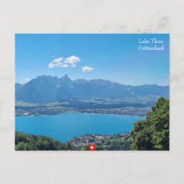 View of Sjö Thun, Schweiz Vykort