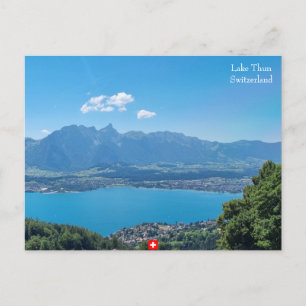View of Sjö Thun, Schweiz Vykort