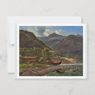 View of Skjolden in Lyster, Norge 1843 JCC Dahl Vykort