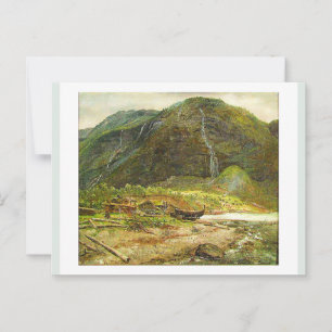 View of Skjolden in Lyster, Norge 1843 JCC Dahl Vykort