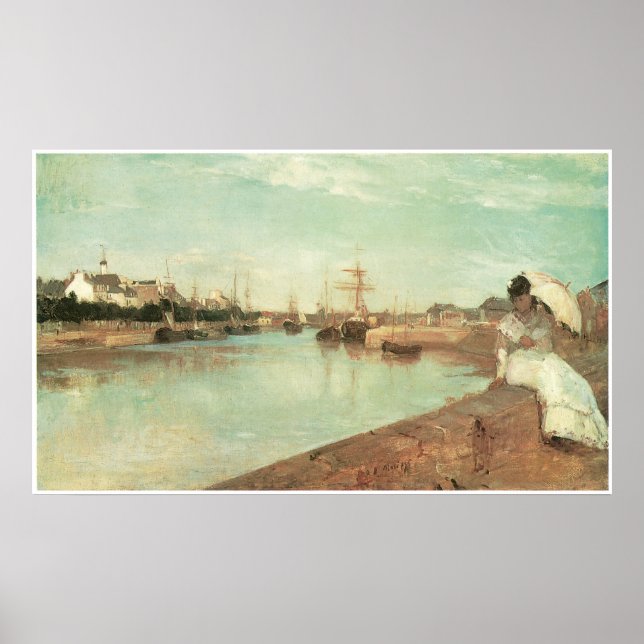 View of Small Harbour of Lorient, Berthe Morisot Poster (Framsidan)