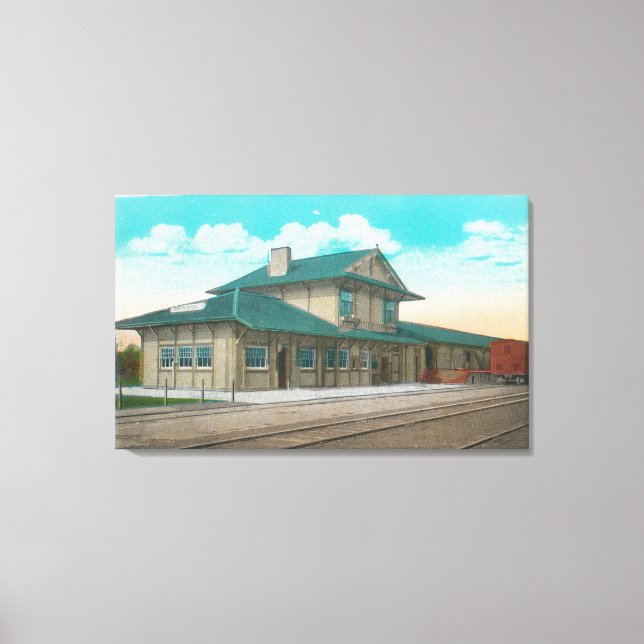 View of Southern Pacific DepotSanta Rosa, CA Canvastryck (Framsida)