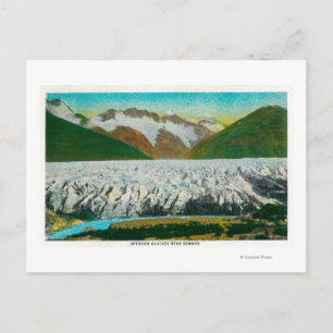 View of Spencer Glacier, Near Seward, Alaska Vykort