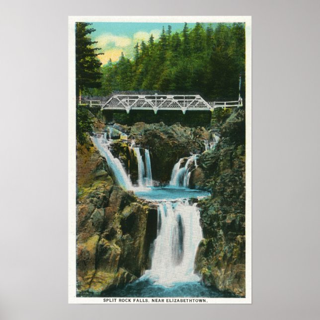 View of Split Rock Falls and Bridge Poster (Framsidan)