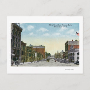 View of State Street from Crescent Park Vykort