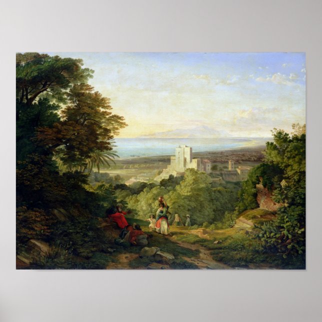 View of Terracina and Monte Circeo, 1833 Poster (Framsidan)