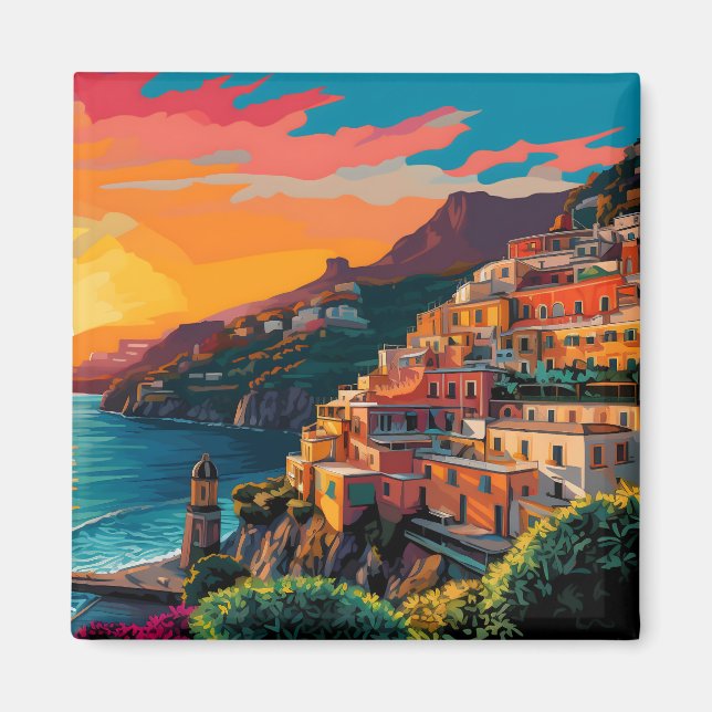 View of the Amalfi coast Italy Magneet Magnet (Framsidan)