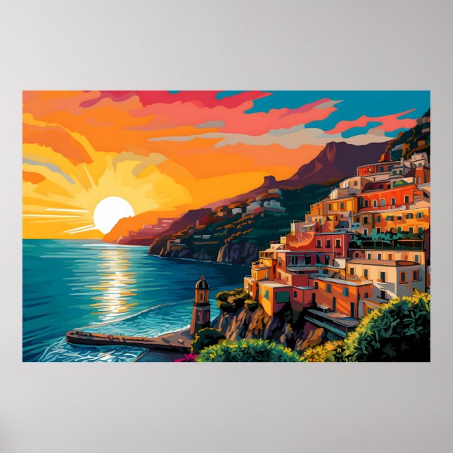View of the Amalfi coast Italy Poster (Framsidan)