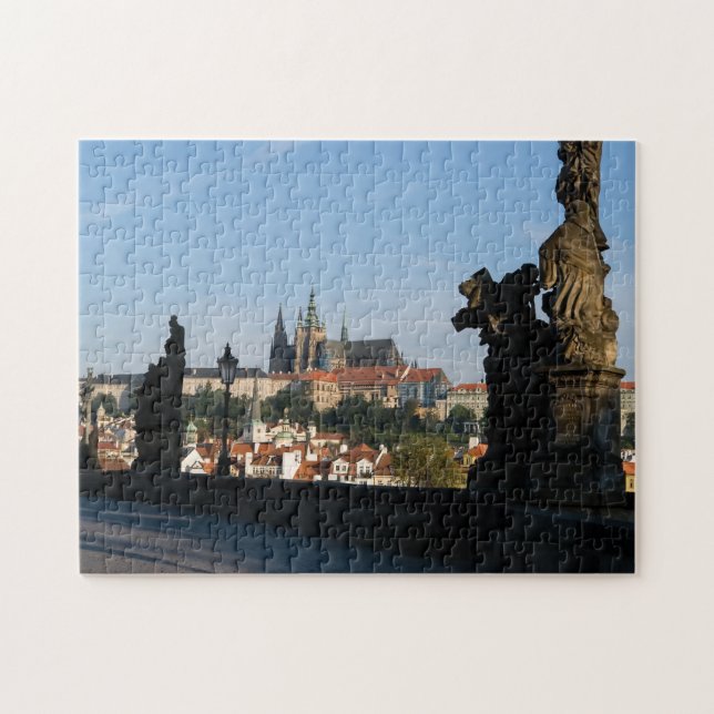 View of the Castle from Charles bridge in Prague Pussel (Horisontell)