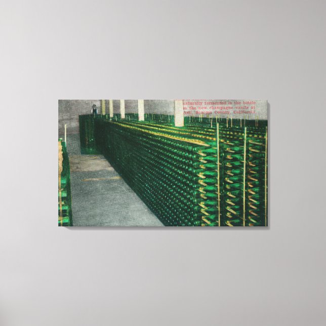 View of the Champagne VaultsAsti, CA Canvastryck (Framsida)