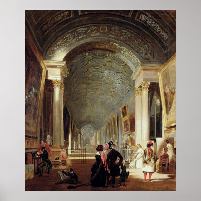View of the Grande Galerie of the Louvre, 1841 Poster (Framsidan)