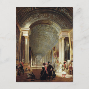 View of the Grande Galerie of the Louvre, 1841 Vykort