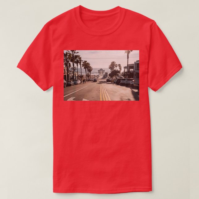 View of the Manhattan Beach Pier as seen from down T Shirt (Design framsida)