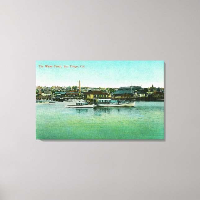 View of the Vatten FrontSan Diego, CA Canvastryck (Framsida)