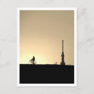 View of Tokyo Skytree: Edogawa Riverbank Postcard Vykort
