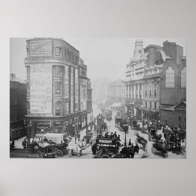 View of Tottenham Court Road, c.1885 Poster (Framsidan)