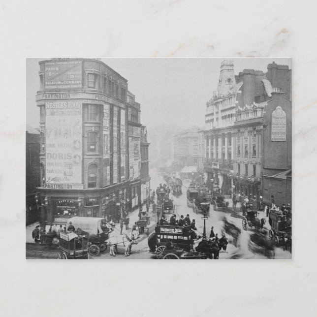 View of Tottenham Court Road, c.1885 Vykort (Framsida)