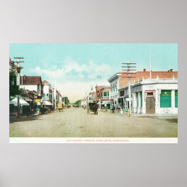 View of Universiteten AvenuePalo Alto, CA Poster (Framsidan)