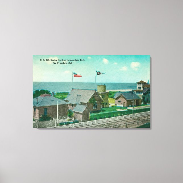 View of US Life Saking Station, Golden Grind Canvastryck (Framsida)