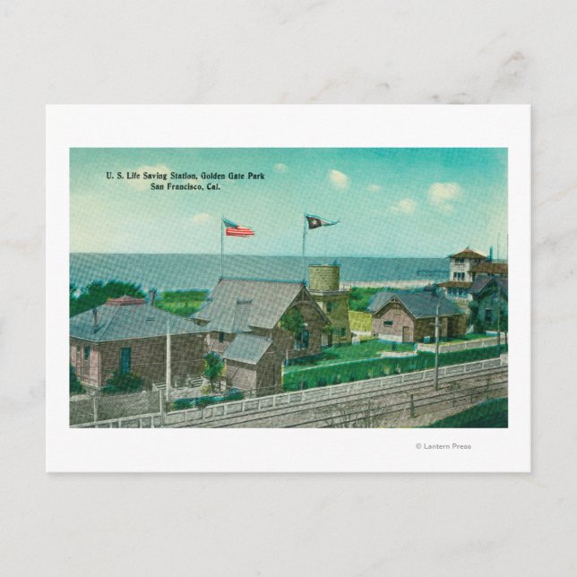View of US Life Saking Station, Golden Grind Vykort (Framsida)