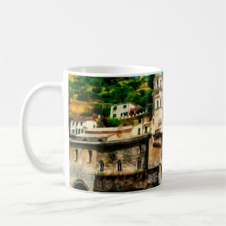 View of Vernazza, Italy. Watercolor painting conte Kaffemugg
