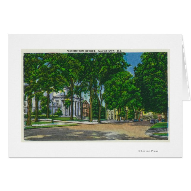 View of Washington Street Hälsningskort (Framsidan Horizontal)