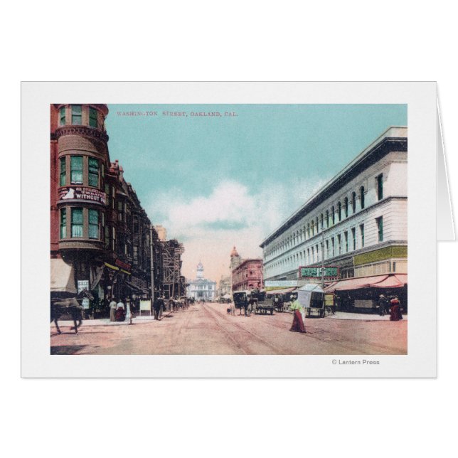 View of Washington Street Oakland, CA Hälsningskort (Framsidan Horizontal)