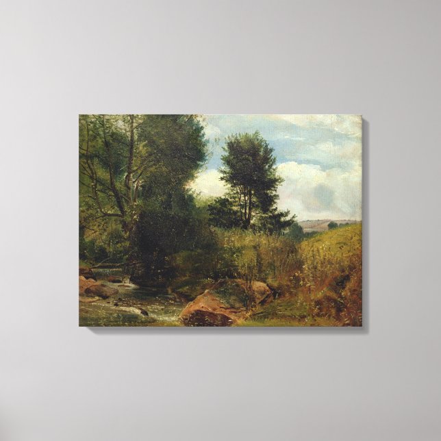 View on the River Sid, nära Sidmouth, c.1852 (oil) Canvastryck (Framsida)