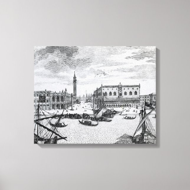 View Piazza San Marco från Bacino, Venedig Canvastryck (Framsida)