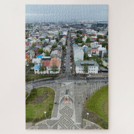View Reykjavik, Island från Hallgrimskirkja Pussel