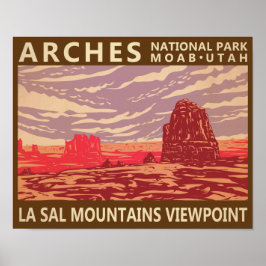 Viewpoint för Arches nationalpark La Sal Mountains Poster