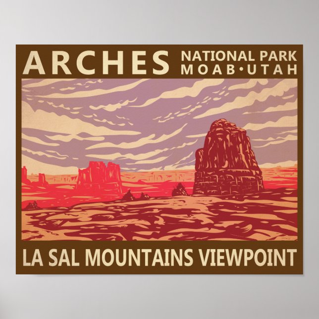 Viewpoint för Arches nationalpark La Sal Mountains Poster (Framsidan)