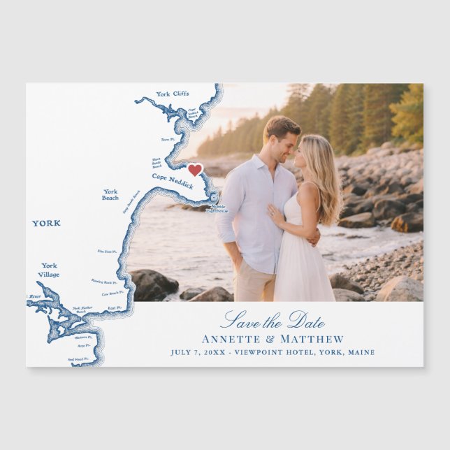 ViewPoint Hotel York Maine Bröllop Save the Date (Framsida)