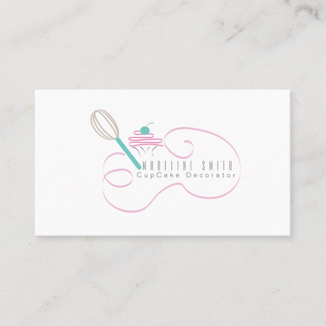 Vifta muffinen som den stekheta tårtadekoratörn visitkort (Framsida)