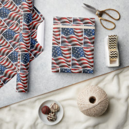 Viftande amerikansk flagga i impasto-målarteknik presentpapper