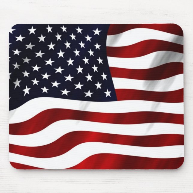 Viftande amerikansk flagga musmatta (Framsidan)