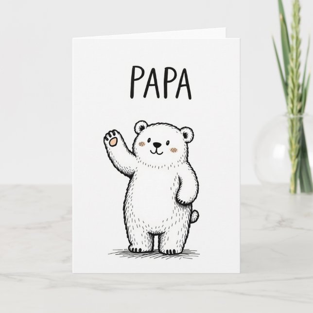 Viftande Björn Pappa Kärlek Kort (Framsida)