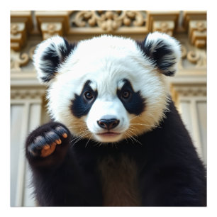 Viftande Panda Design Fototryck