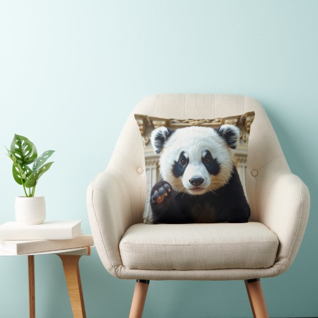 Viftande Panda Design Kudde (Stol)