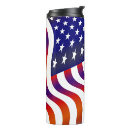 Viftande USA-flagga röd, vit och blå