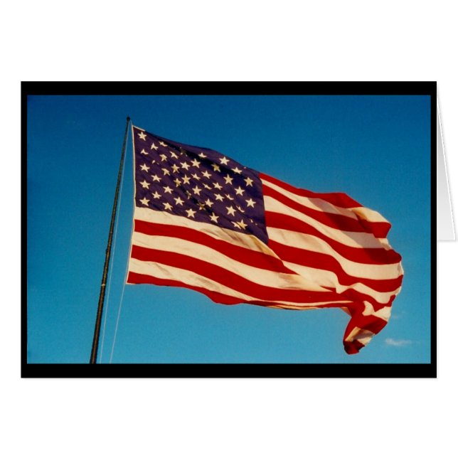 viftar med flagga usa hälsningskort (Framsidan Horizontal)